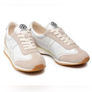 TORY BURCH Hank sneaker in beige/Snow White. Like new, barely worn. Size 9.
